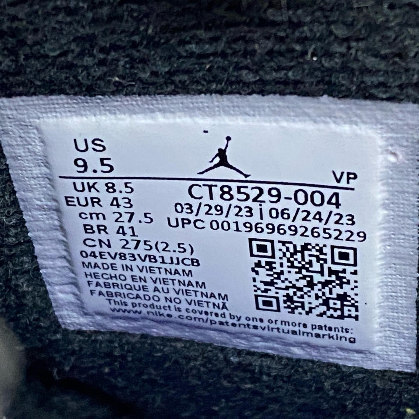NIKE | ナイキ Air Jordan 6 Retro スニーカー CT8529-004 ブラック【加古川店】