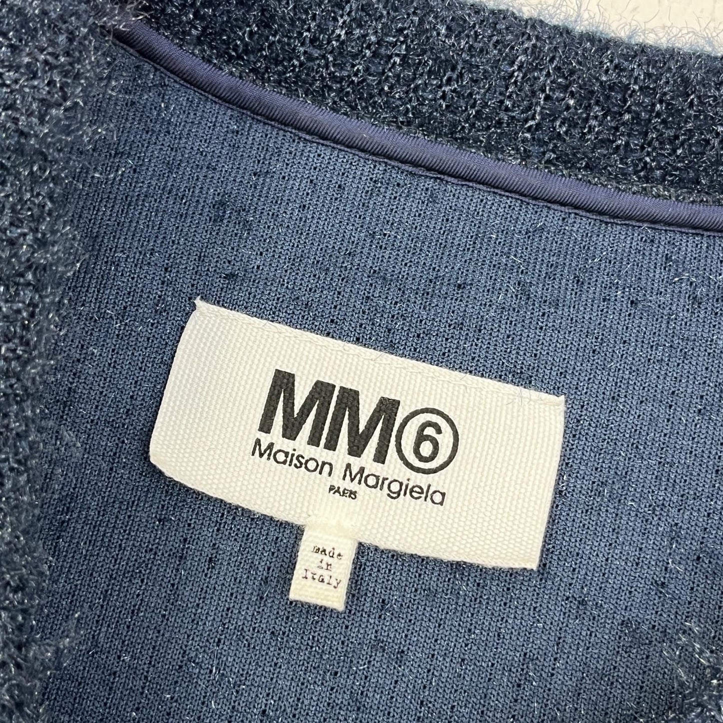 MM6(Maison Margiela) | エムエムシックスメゾンマルジェラ SPARKLING KNIT JERSEY TOP ニット S52NC0137 ネイビー サイズ：S【加古川店】
