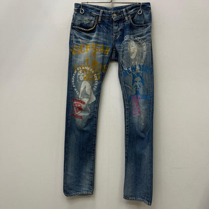 HYSTERIC GLAMOUR | ヒステリックグラマー ヒスデビルガール スタッズデニムパンツ デニムパンツ インディゴ サイズ：XXS【加古川店】