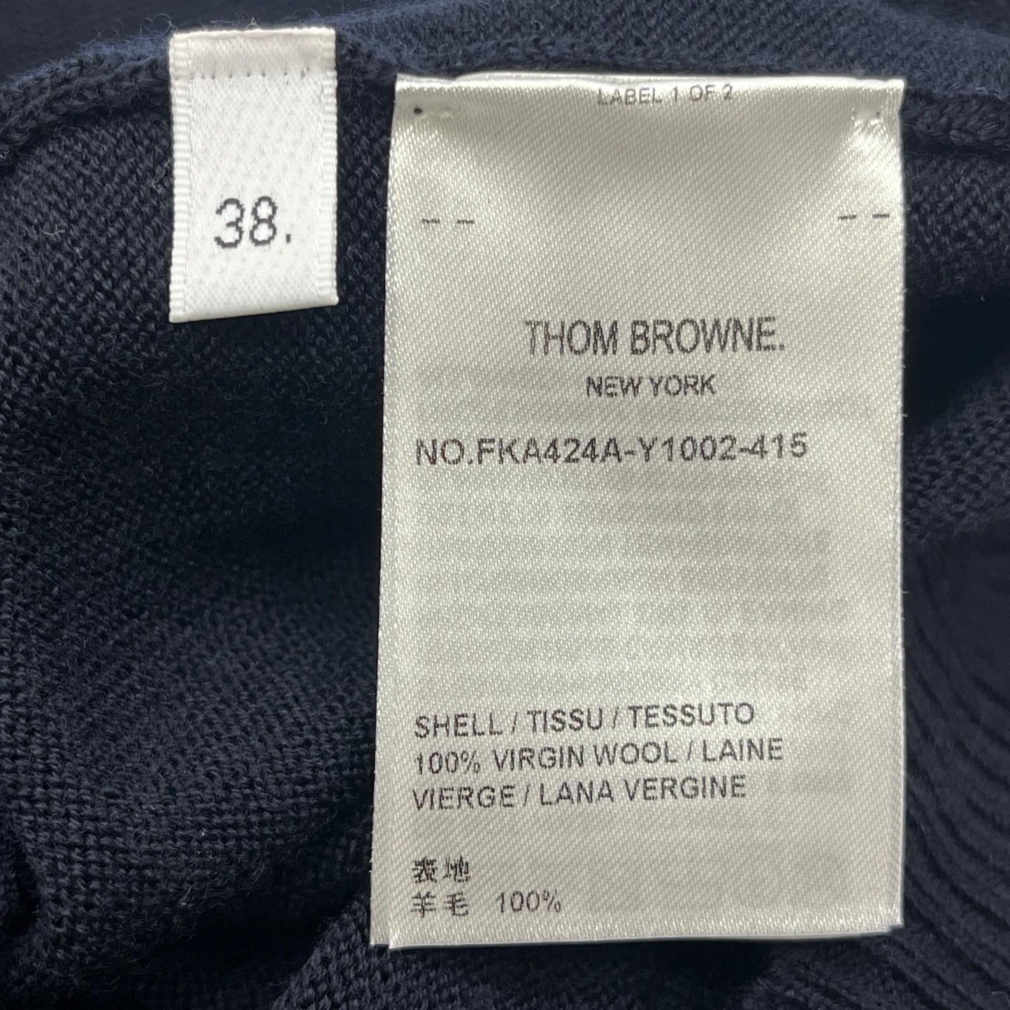 THOM BROWNE. | トムブラウン Merino wool sweater ニット FKA424A-Y1002-415 ネイビー サイズ：38【加古川店】