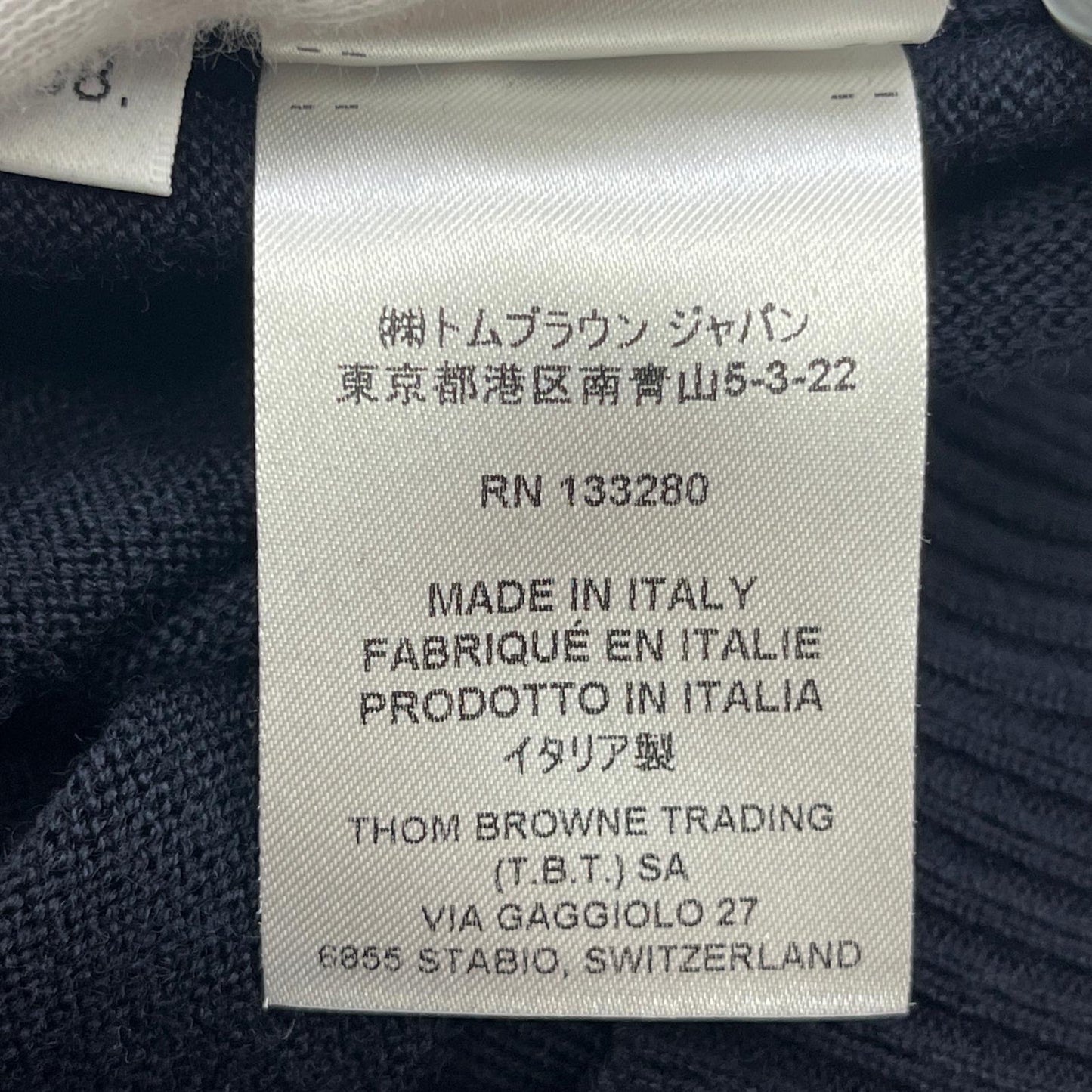 THOM BROWNE. | トムブラウン Merino wool sweater ニット FKA424A-Y1002-415 ネイビー サイズ：38【加古川店】