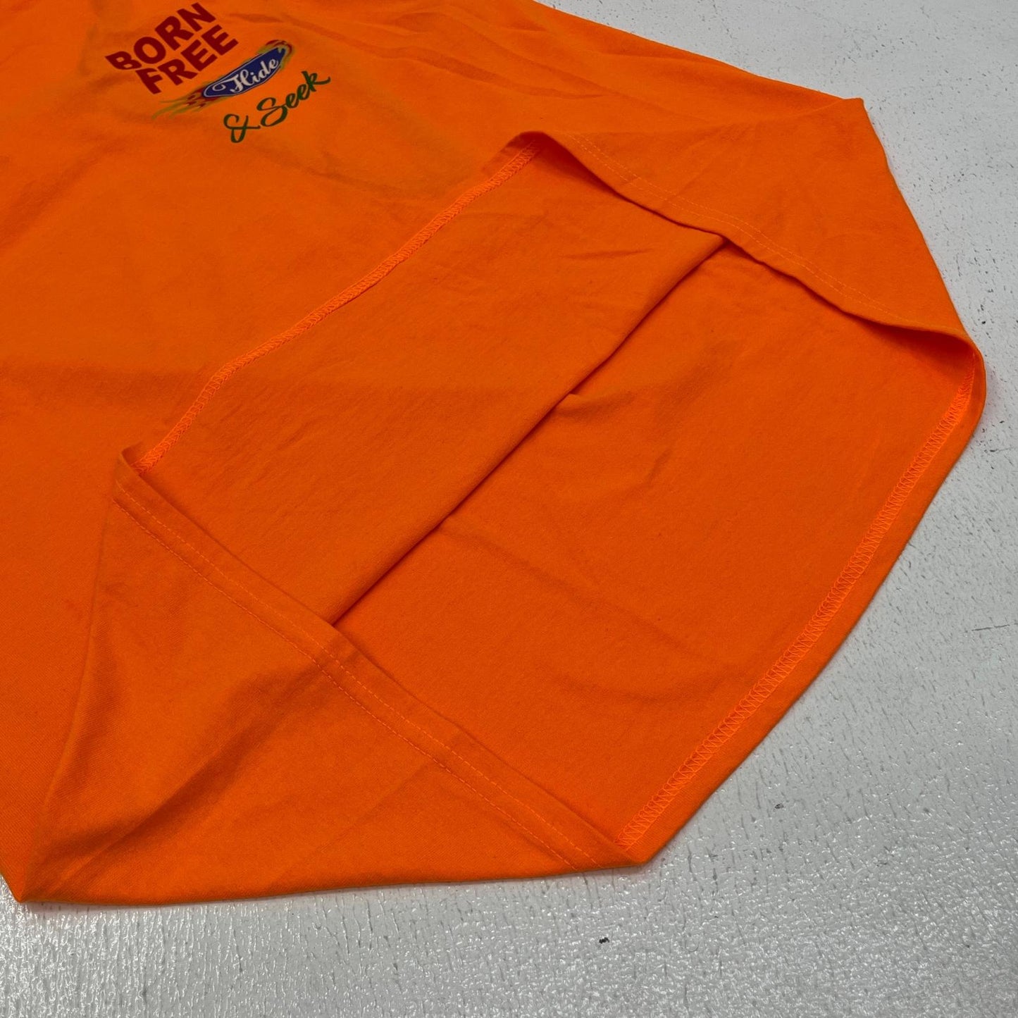 HIDE AND SEEK | ハイドアンドシーク racing l/s tee 長袖Ｔシャツ オレンジ サイズ：XL【加古川店】