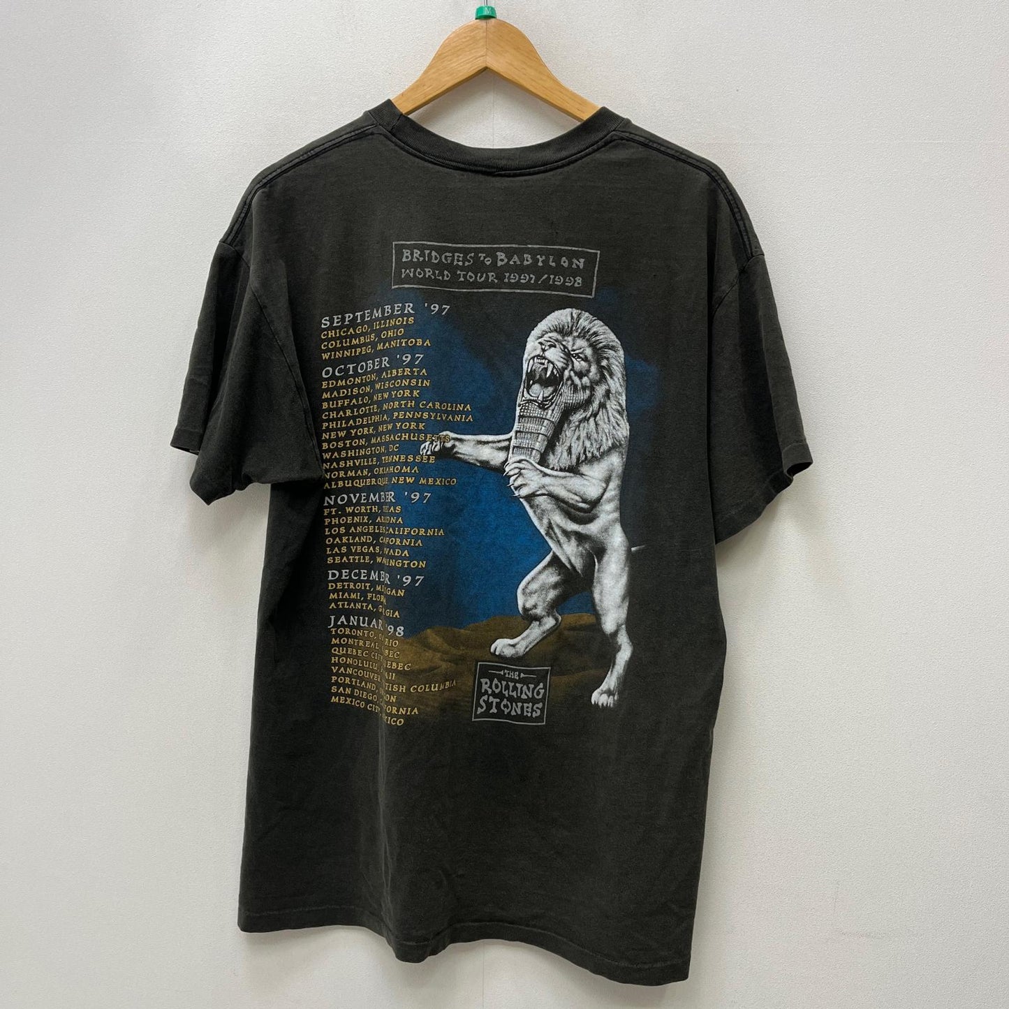 rollingstone's BridgestoBaby worldtour 1997/1998 半袖Ｔシャツ ブラック サイズ：XL【加古川店】