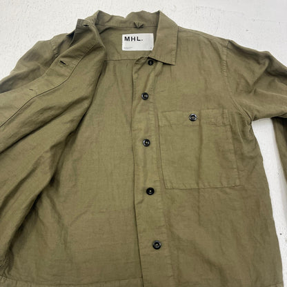 MARGARET HOWELL | マーガレットハウエル DRY COTTON LINEN TWILL 長袖シャツ 595-8125503 カーキ サイズ：1【加古川店】