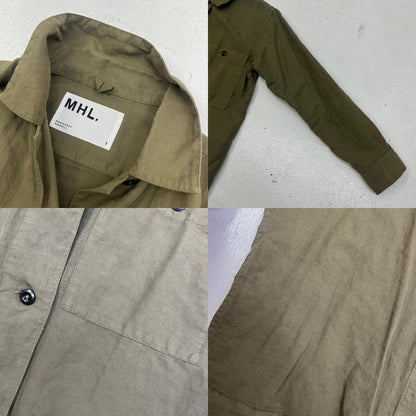 MARGARET HOWELL | マーガレットハウエル DRY COTTON LINEN TWILL 長袖シャツ 595-8125503 カーキ サイズ：1【加古川店】