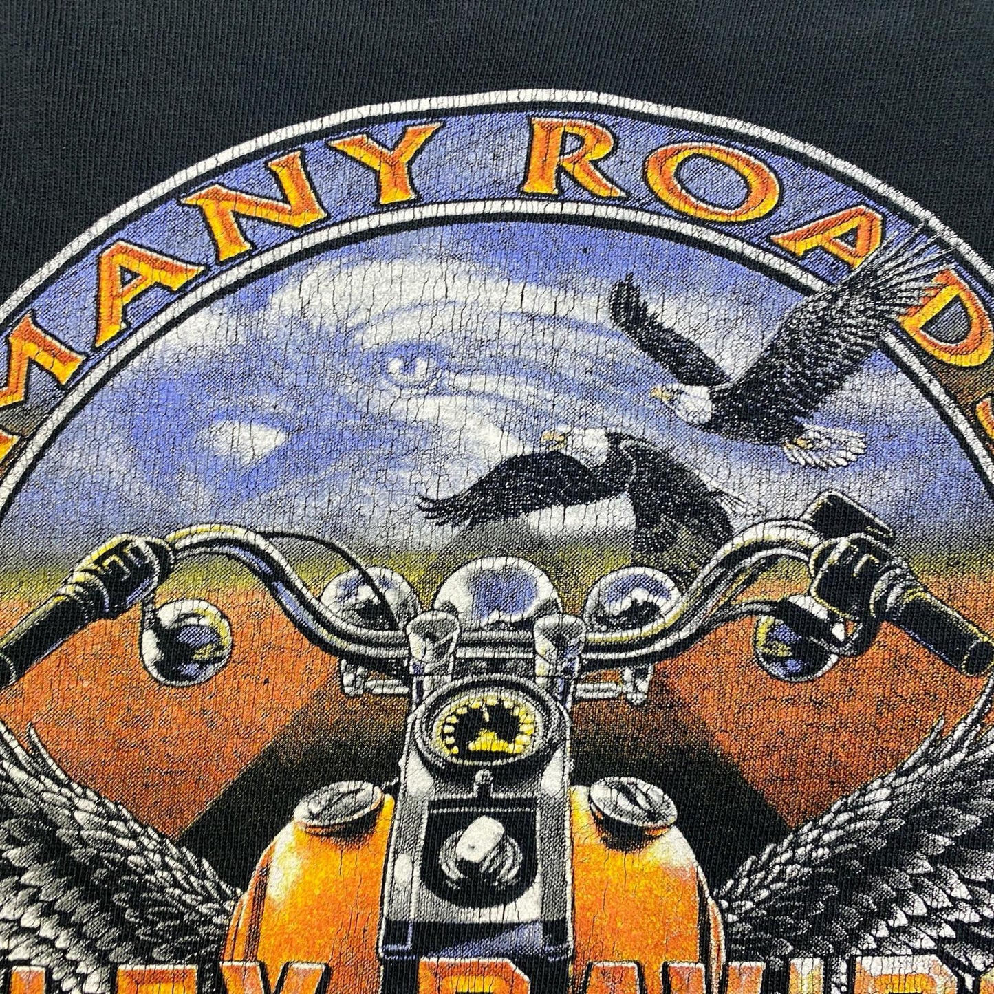 HARLEY-DAVIDSON | ハーレーダビットソン MANY ROADS 半袖Ｔシャツ ブラック サイズ：XL【加古川店】