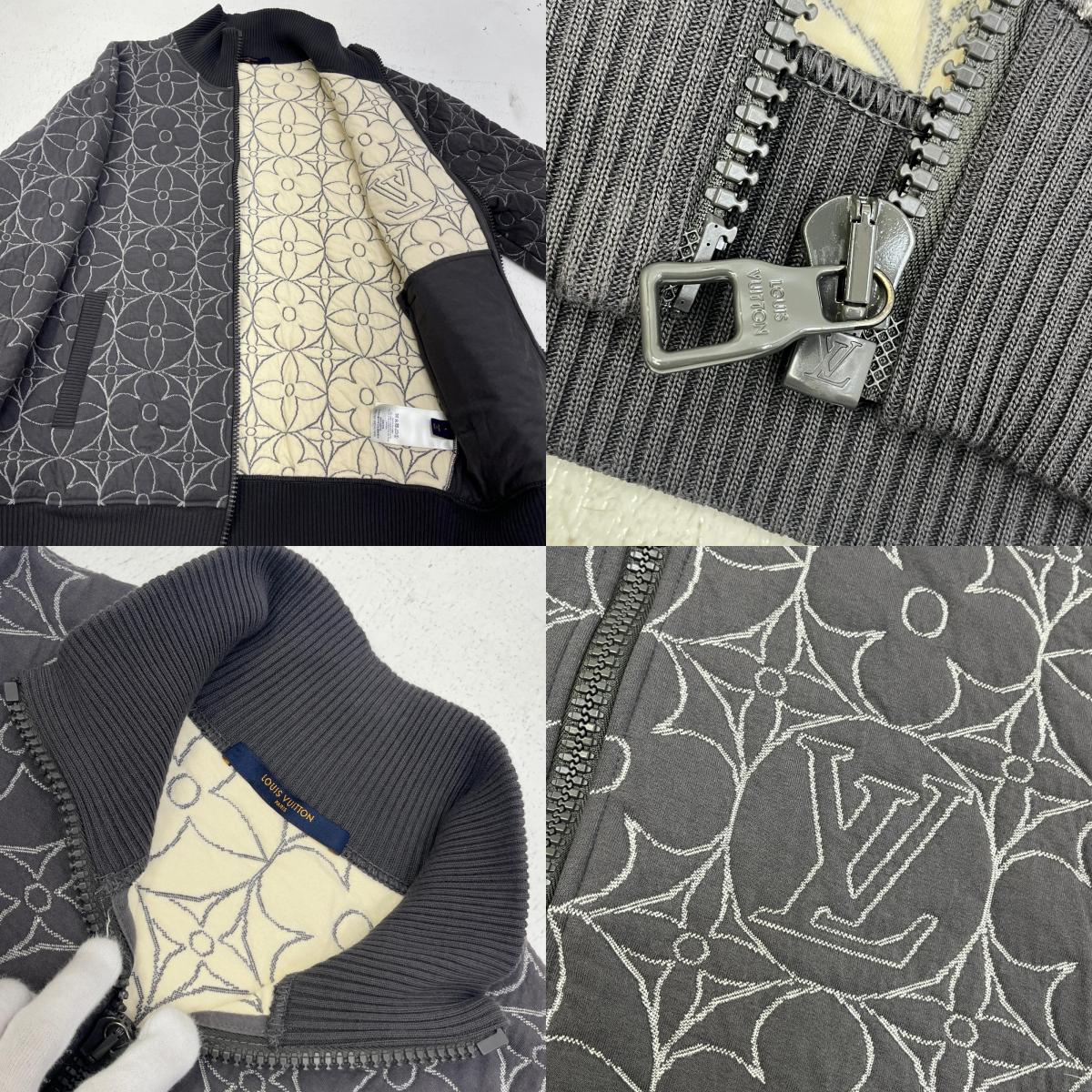 LOUIS VUITTON | ルイ・ヴィトン ジップスルーモノグラムフラワー ブルゾン RM212Q ZMD HLY40W グレー サイズ：L【加古川店】