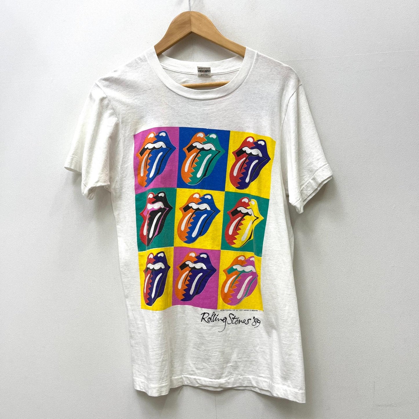 rolling stones/the north american tour 1989 半袖Ｔシャツ fruit of the room 1989年コピーライト ホワイト サイズ：L【加古川店】