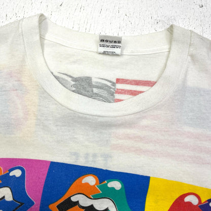 rolling stones/the north american tour 1989 半袖Ｔシャツ fruit of the room 1989年コピーライト ホワイト サイズ：L【加古川店】