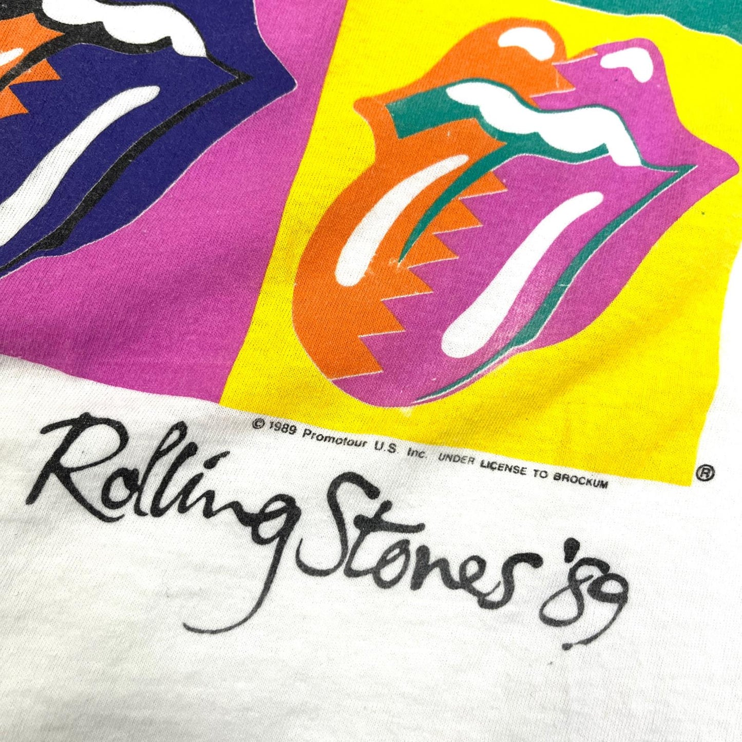 rolling stones/the north american tour 1989 半袖Ｔシャツ fruit of the room 1989年コピーライト ホワイト サイズ：L【加古川店】