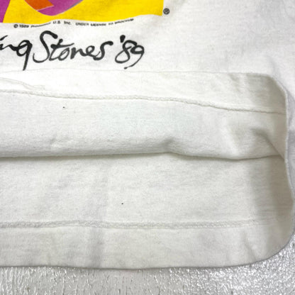 rolling stones/the north american tour 1989 半袖Ｔシャツ fruit of the room 1989年コピーライト ホワイト サイズ：L【加古川店】