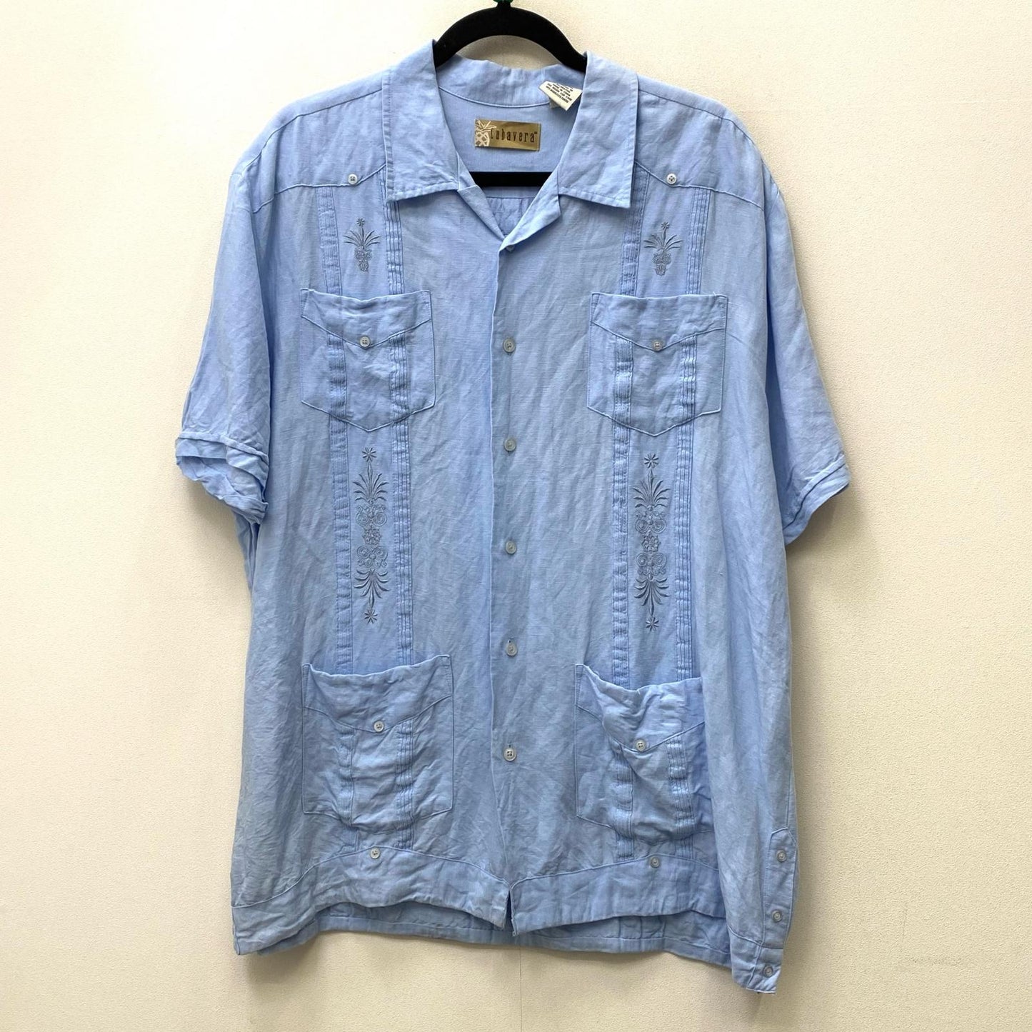 cubavera:ｷｭｰﾊﾞｼｬﾂ 半袖シャツ ライトブルー サイズ：XL【加古川店】