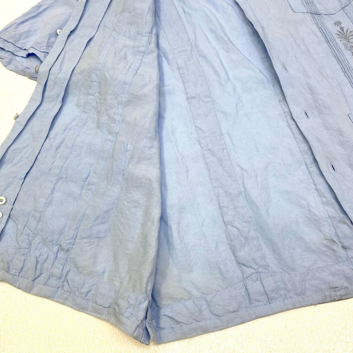 cubavera:ｷｭｰﾊﾞｼｬﾂ 半袖シャツ ライトブルー サイズ：XL【加古川店】