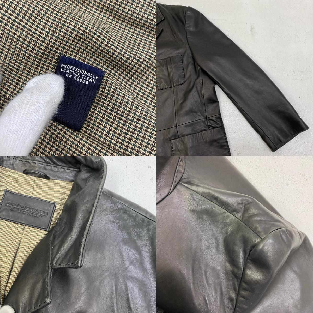 ROUNDTREE&YORKE レザー ブラック サイズ：XL【加古川店】