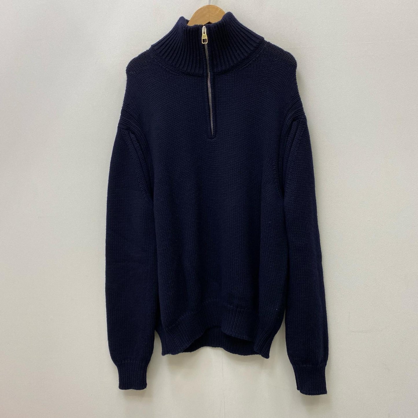 Dunhill | ダンヒル ハーフジップローゲージニット ニット ネイビー サイズ：XL【加古川店】