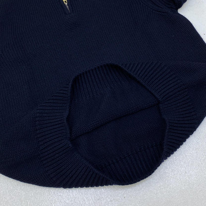 Dunhill | ダンヒル ハーフジップローゲージニット ニット ネイビー サイズ：XL【加古川店】