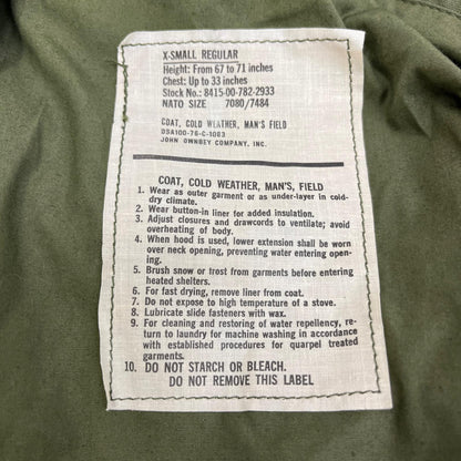 MILITARY衣料 | ミリタリーイリョウ U.S ARMY M-65 Field Jacket 3rd type ミリタリージャケット DSA100-76-C-1083 カーキ サイズ：XS【加古川店】
