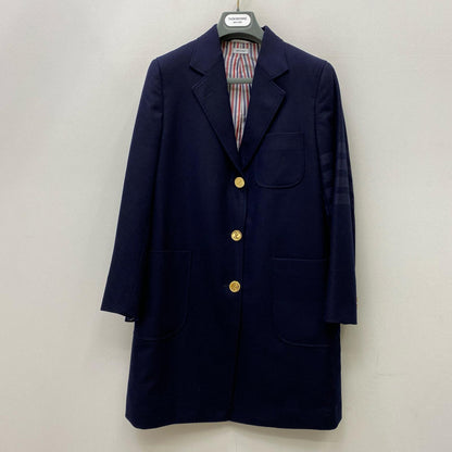 THOM BROWNE. | トムブラウン Flannel 4-Bar Sack Overcoat その他アウター FOC293A-06393-415 ダークネイビー サイズ：40【加古川店】