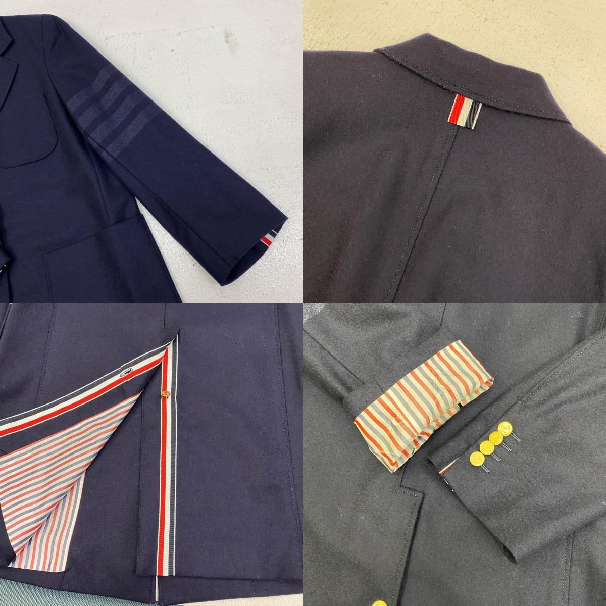 THOM BROWNE. | トムブラウン Flannel 4-Bar Sack Overcoat その他アウター FOC293A-06393-415 ダークネイビー サイズ：40【加古川店】