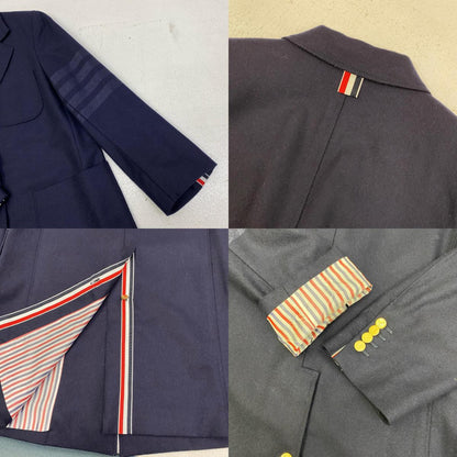 THOM BROWNE. | トムブラウン Flannel 4-Bar Sack Overcoat その他アウター FOC293A-06393-415 ダークネイビー サイズ：40【加古川店】