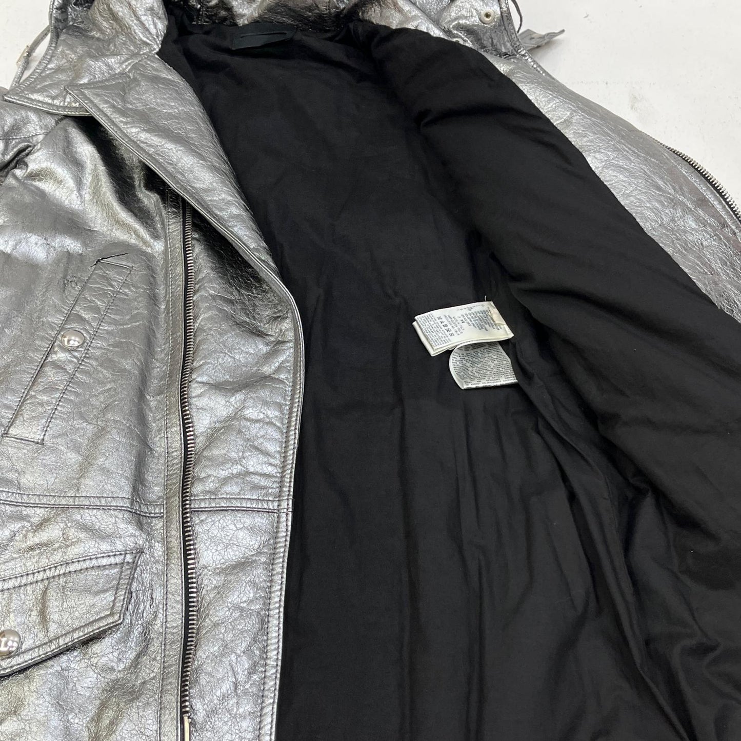 DIESEL | ディーゼル 中綿レザーコート レザー シルバー サイズ：40【加古川店】