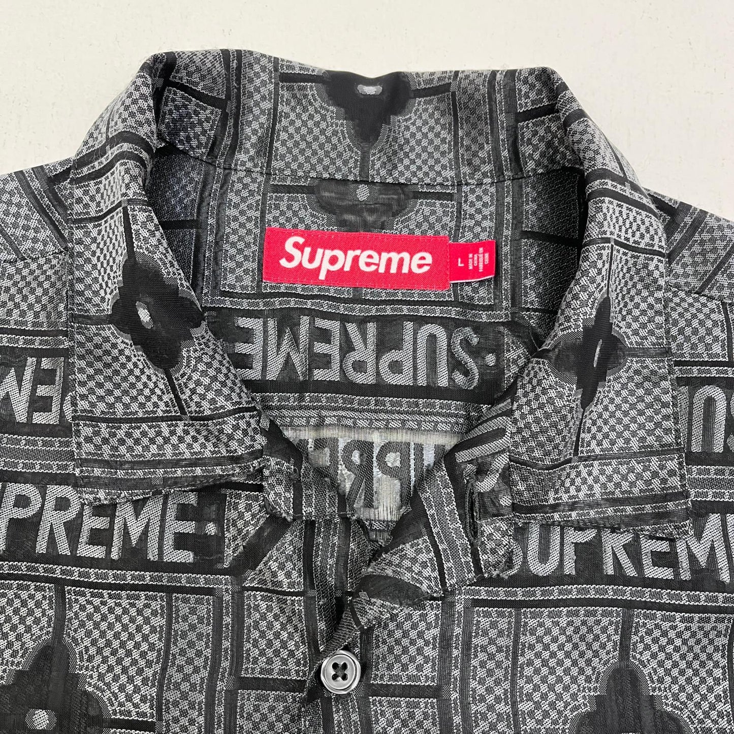 Supreme | シュプリーム Tray Jacquard S/S Shirt 半袖シャツ 総柄 24SS Lサイズ 半袖シャツ サイズ：L
