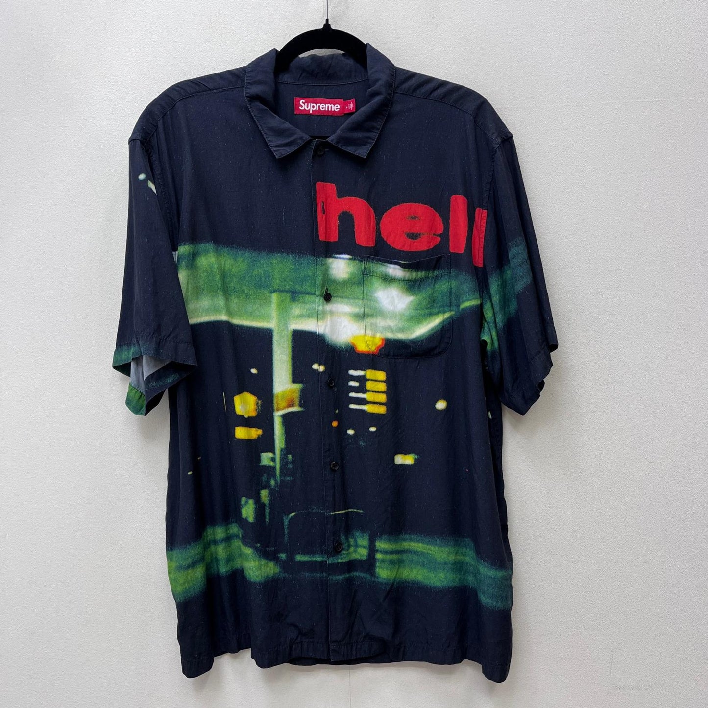 Supreme | シュプリーム Hell S/S Shirt 半袖シャツ ブラック 23FW Lサイズ 左袖破れ 半袖シャツ ブラック サイズ：L