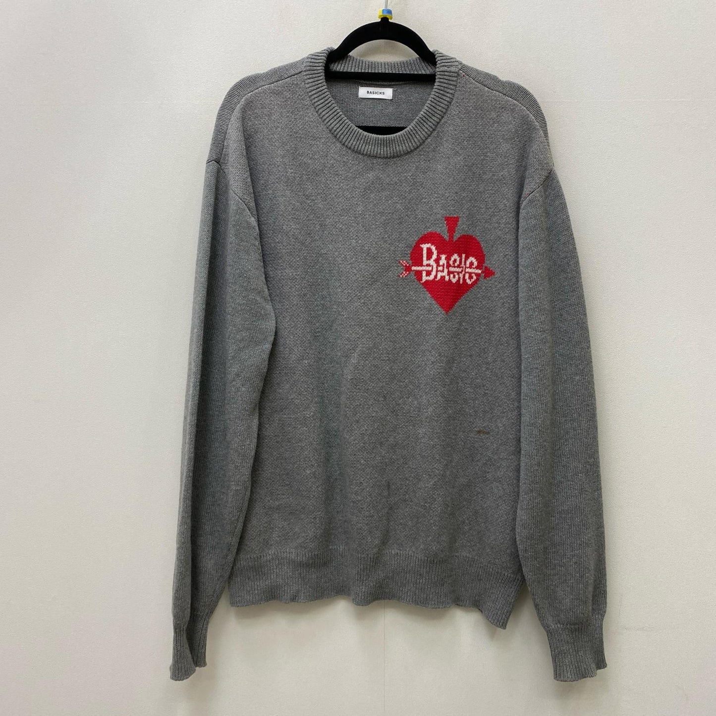 HEART KNIT ニット グレー サイズ：L【加古川店】