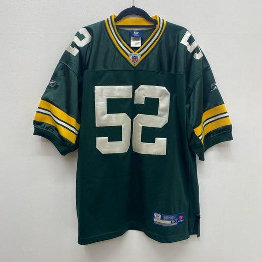 Reebok ｸﾞﾘｰﾝﾍﾞｲﾊﾟｯｶｰｽﾞﾕﾆﾌｫｰﾑ No.52 サイズ:50(XL) クレイ・マシューズ アメフト フットボール【加古川店】