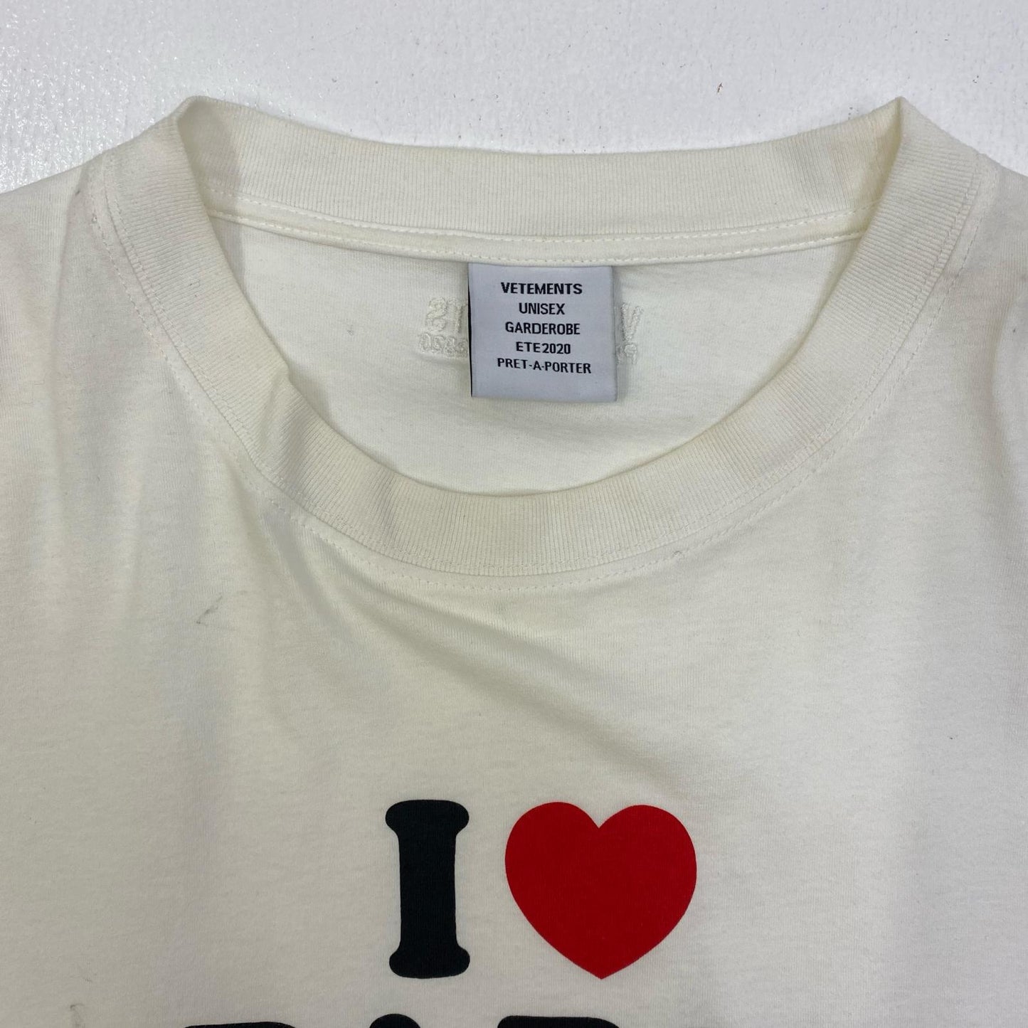 VETEMENTS | ヴェトモンベトモン I Love Paris Hilton T-shirt 並行品 半袖Ｔシャツ ホワイト サイズ：XS【加古川店】