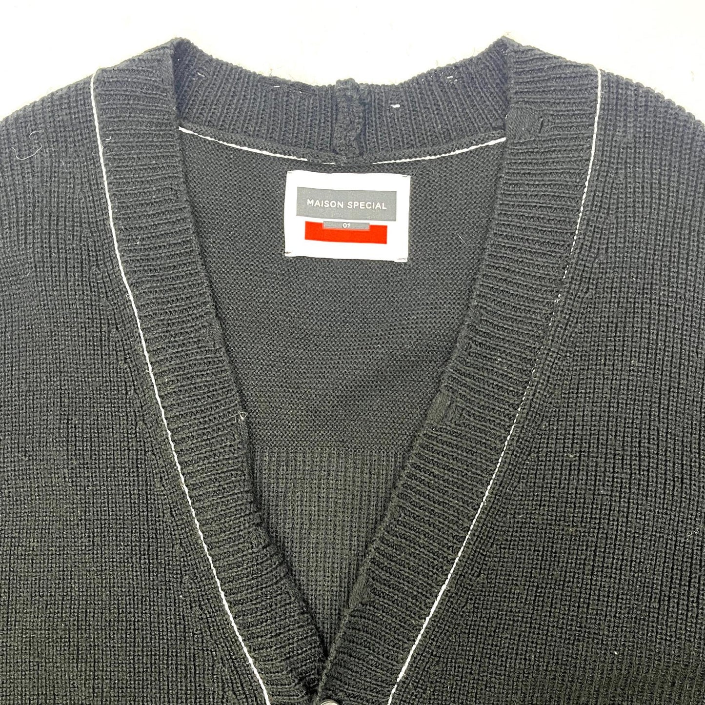 MAISON SPECIAL | メゾンスペシャル クラッシュニットVネック カーディガン 11212361333 ブラック サイズ：1【加古川店】