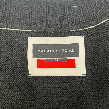 MAISON SPECIAL | メゾンスペシャル クラッシュニットVネック カーディガン 11212361333 ブラック サイズ：1【加古川店】