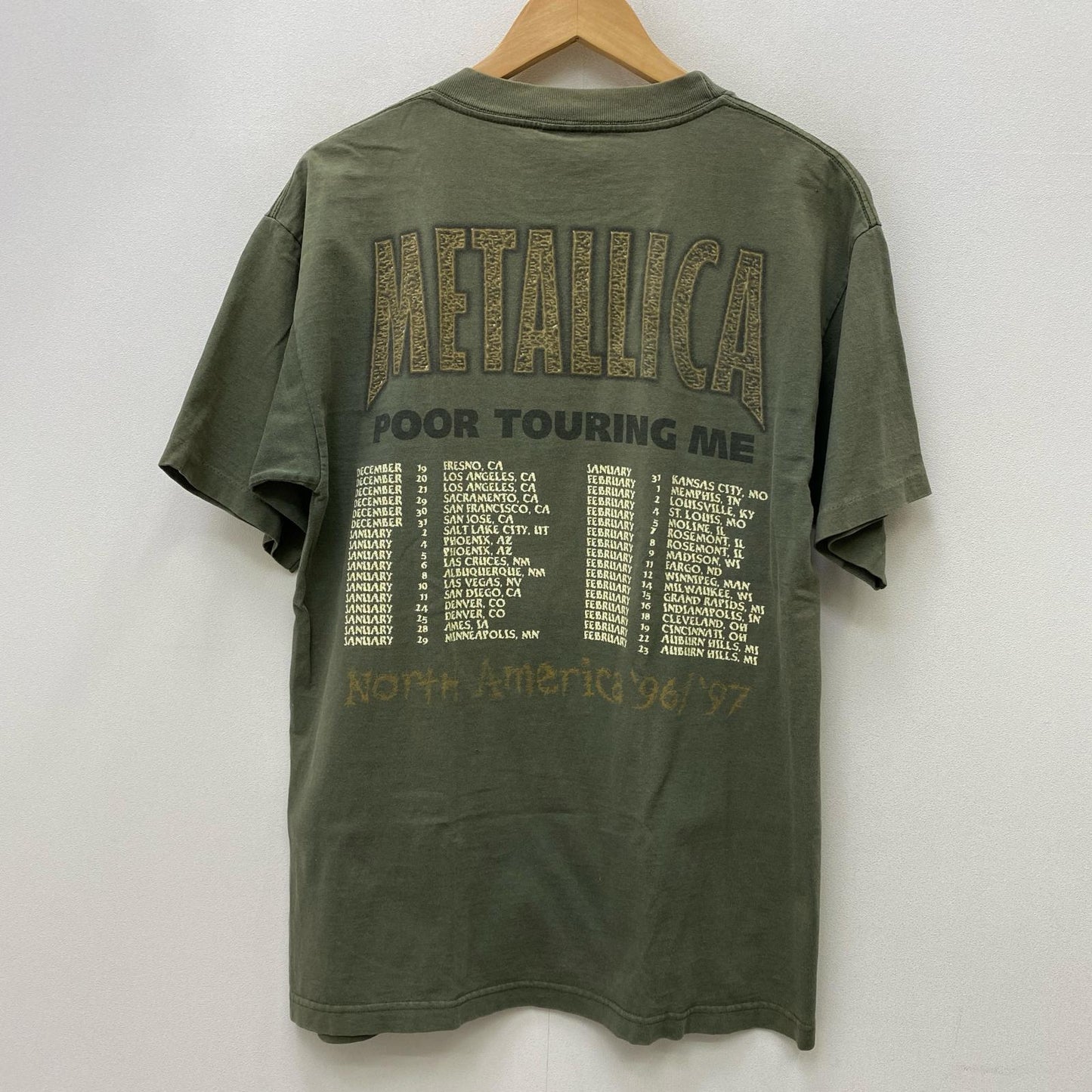 METALLICA POOR TOURING ME 半袖Ｔシャツ カーキ【加古川店】