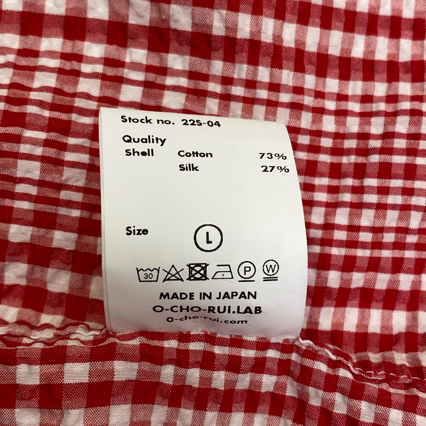 GINGHAMCHECK S/S shirts 半袖シャツ レッド サイズ：L【加古川店】