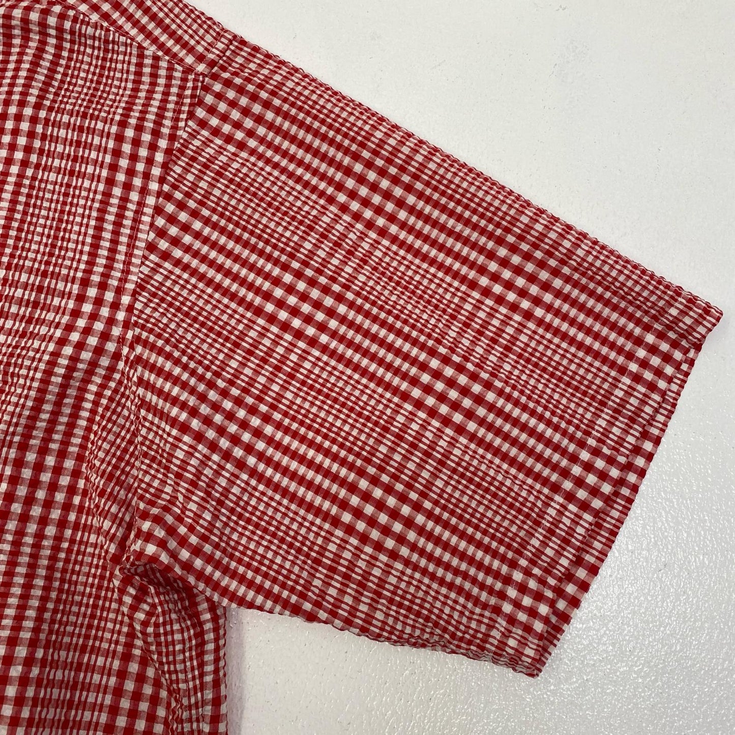 GINGHAMCHECK S/S shirts 半袖シャツ レッド サイズ：L【加古川店】
