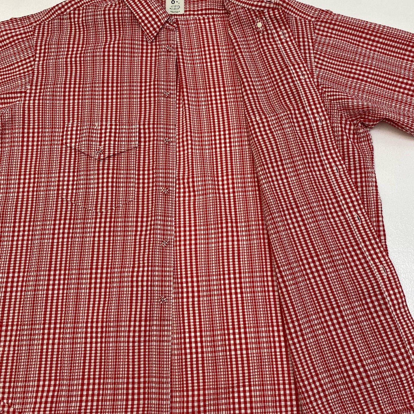 GINGHAMCHECK S/S shirts 半袖シャツ レッド サイズ：L【加古川店】