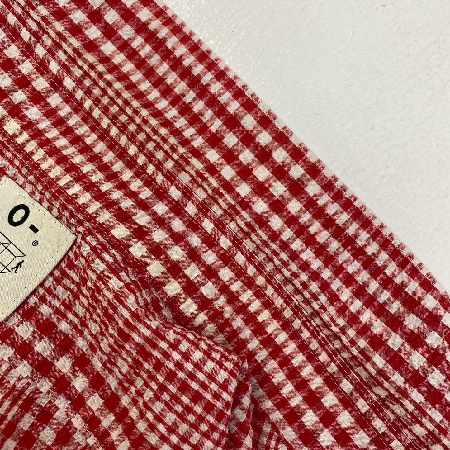 GINGHAMCHECK S/S shirts 半袖シャツ レッド サイズ：L【加古川店】