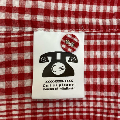 GINGHAMCHECK S/S shirts 半袖シャツ レッド サイズ：L【加古川店】