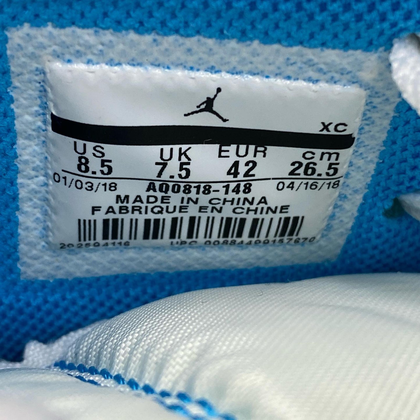 NIKE | ナイキ Off-White Air Jordan 1 High UNC スニーカー AQ0818-148 ライトブルー【加古川店】