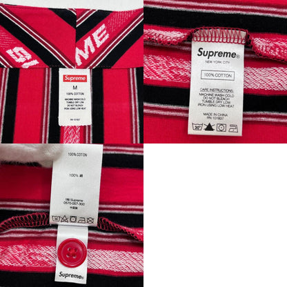 Supreme | シュプリーム Jacquard Logo Baseball Jersey ベースボールシャツ レッド 19SS Mサイズ 半袖シャツ レッド サイズ：M