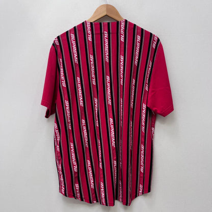 Supreme | シュプリーム Jacquard Logo Baseball Jersey ベースボールシャツ レッド 19SS Mサイズ 半袖シャツ レッド サイズ：M