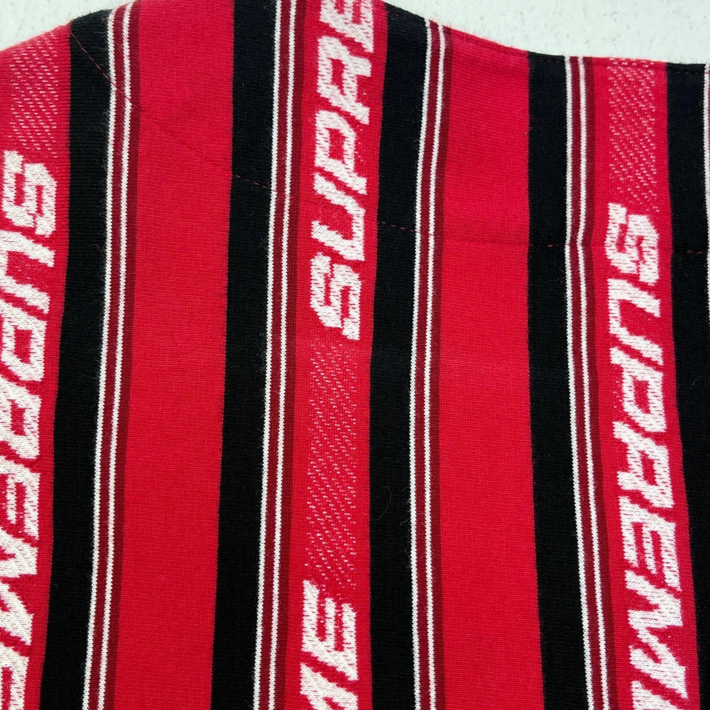 Supreme | シュプリーム Jacquard Logo Baseball Jersey ベースボールシャツ レッド 19SS Mサイズ 半袖シャツ レッド サイズ：M