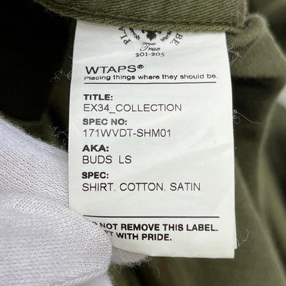 W)TAPS | ダブルタップス BUDS LS/SHIRT.COTTON.SATIN ミリタリージャケット 171WVDT-SHM01 カーキ サイズ：2【加古川店】