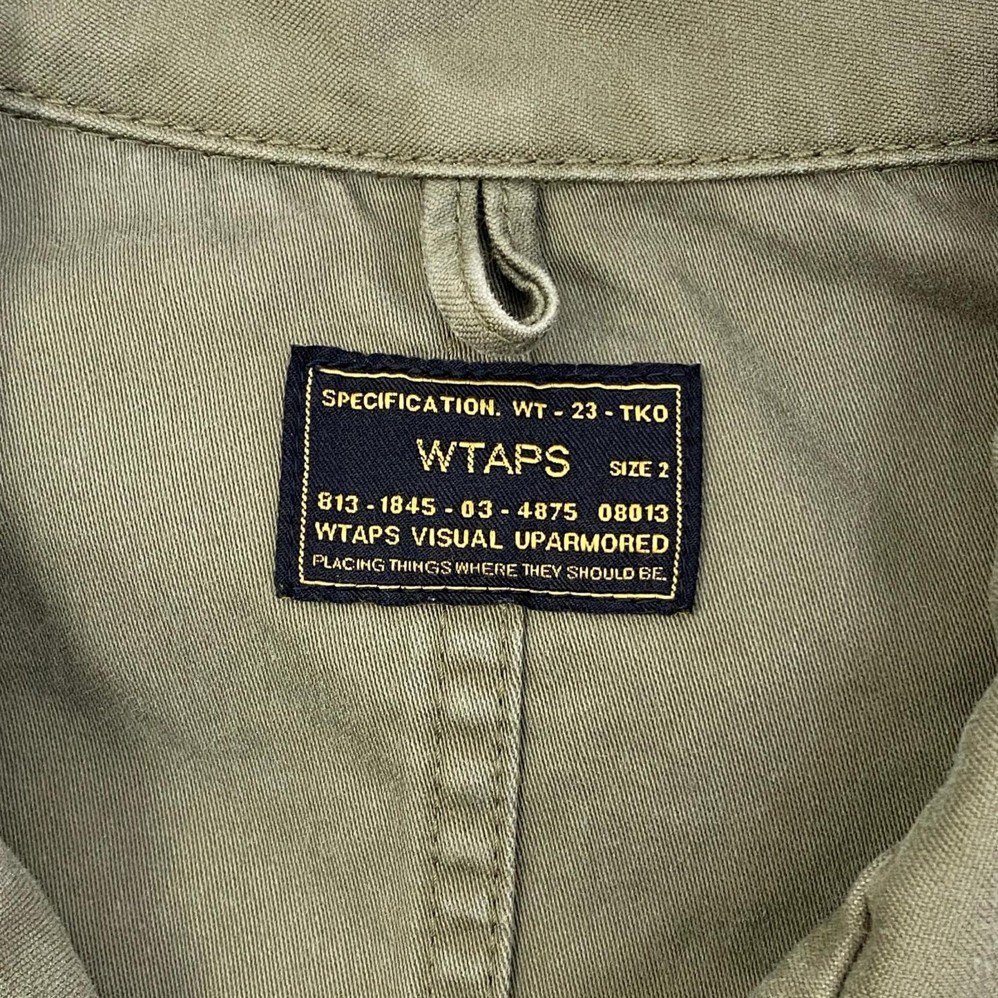 W)TAPS | ダブルタップス BUDS LS/SHIRT.COTTON.SATIN ミリタリージャケット 813-1845-03-4875 カーキ サイズ：2【加古川店】