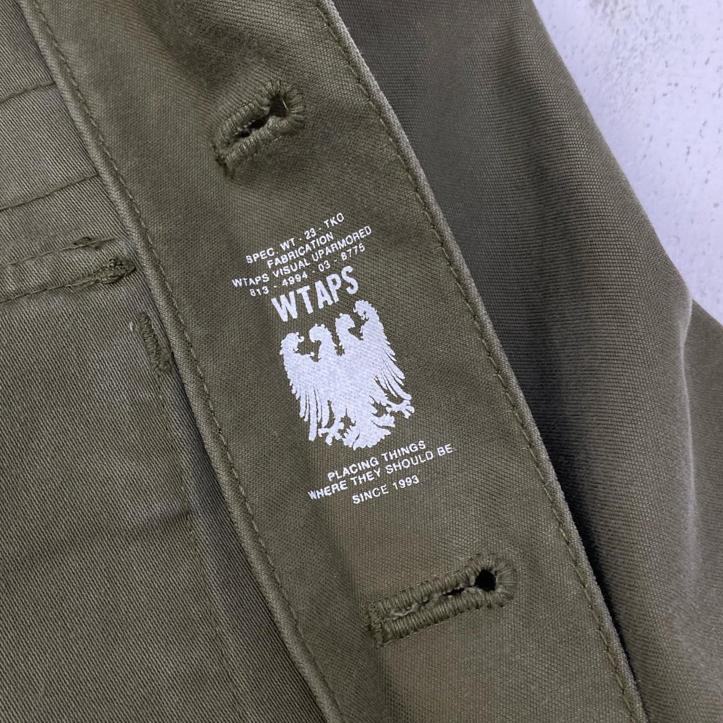 W)TAPS | ダブルタップス BUDS LS/SHIRT.COTTON.SATIN ミリタリージャケット 813-1845-03-4875 カーキ サイズ：2【加古川店】