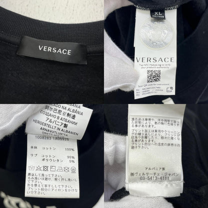 VERSACE | ヴェルサーチ ロゴスウェットシャツ　国内正規品 スウェット 1008283 1A05926 ブラック サイズ：XL【加古川店】