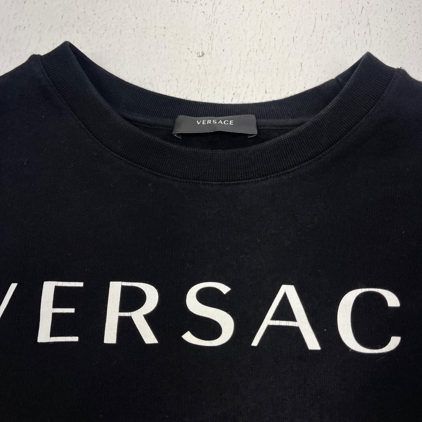 VERSACE | ヴェルサーチ ロゴスウェットシャツ　国内正規品 スウェット 1008283 1A05926 ブラック サイズ：XL【加古川店】