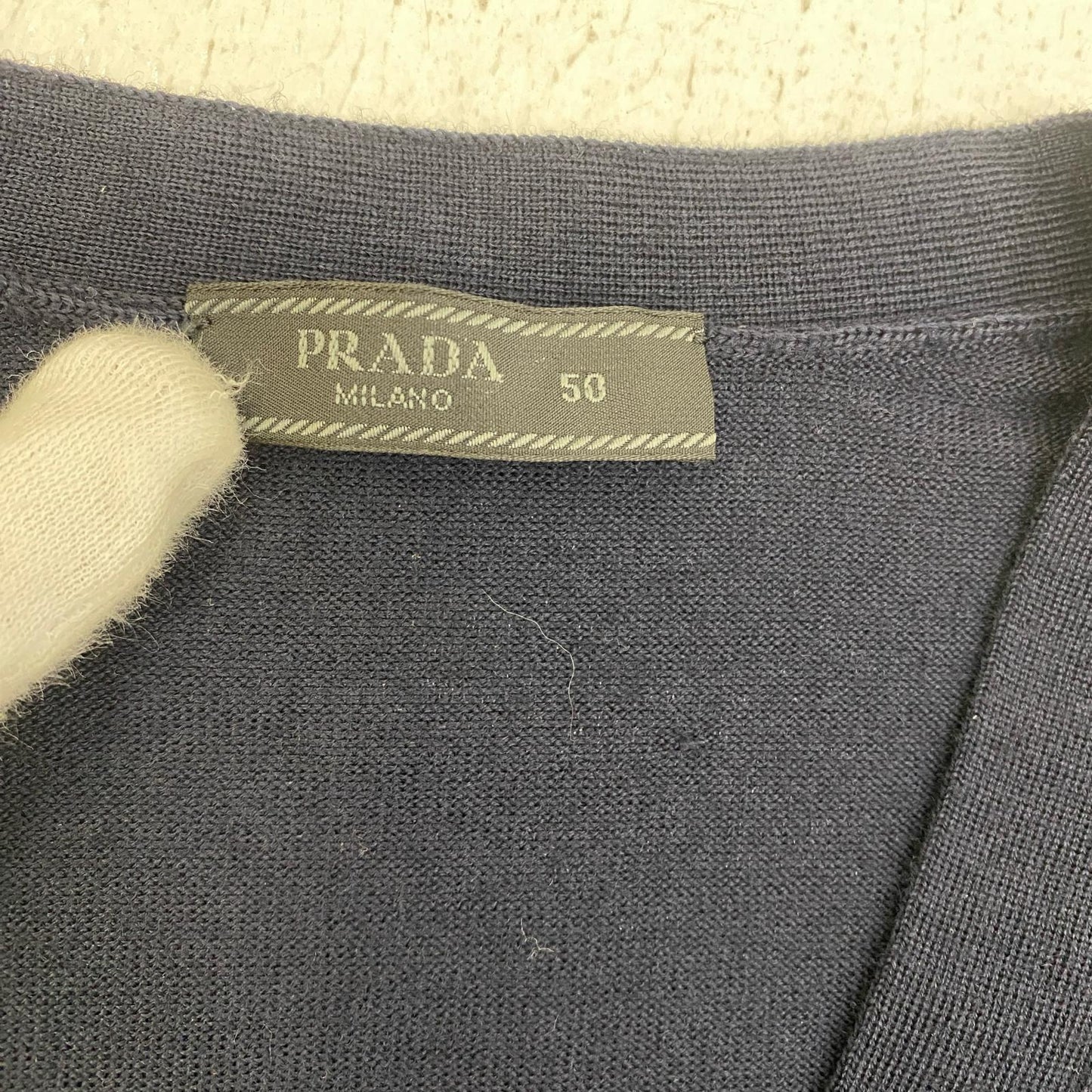 PRADA | プラダ カーディガン DNA959 ネイビー サイズ：50【加古川店】