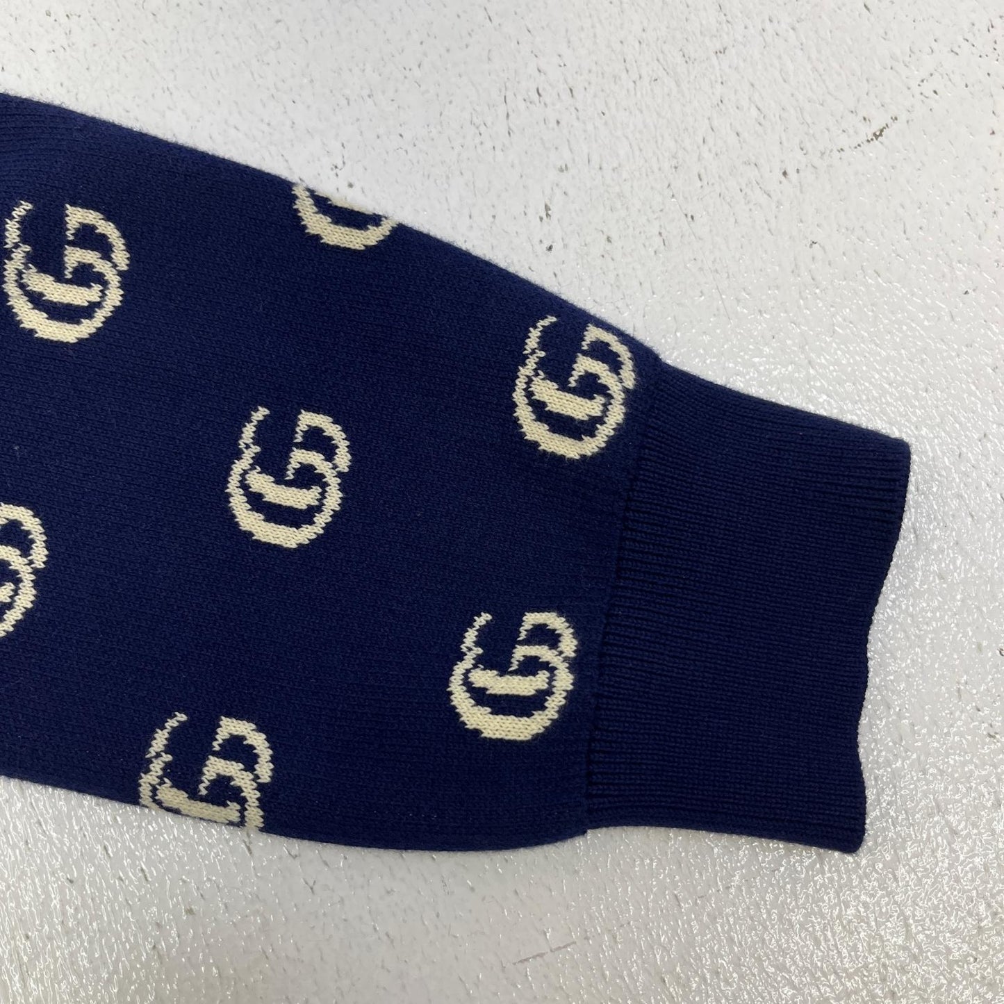 GUCCI | グッチ ダブルGウールジャガードカーディガン　国内正規品 カーディガン 645291 ネイビー サイズ：XL【加古川店】