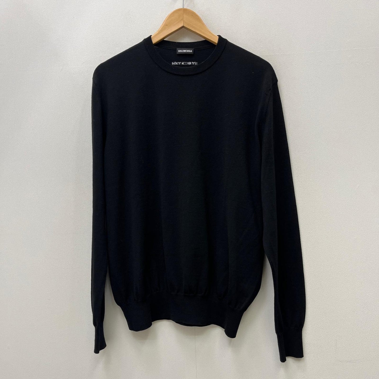 BALENCIAGA | バレンシアガ ロゴクルーネックニット ニット ブラック サイズ：XL【加古川店】
